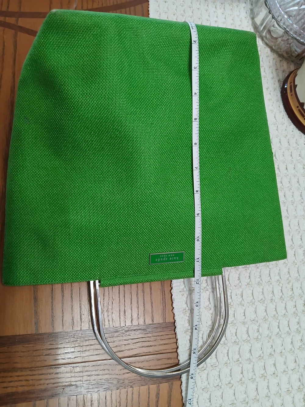 Kate Spade Green Tote Bag with Metal Handles